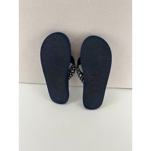 Men's Size 9 Navy Blue Vineyard Vines Canvas Flip Flops Tropical Pattern - Picture 5 of 5